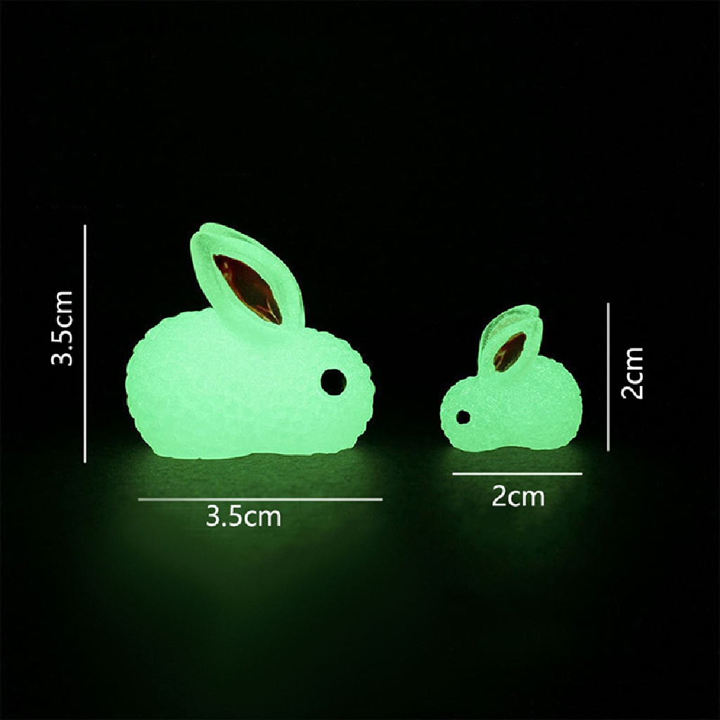 Set 5 Tượng Thỏ Phát Sáng Trong Bóng Tối Trang Trí Tiểu Cảnh