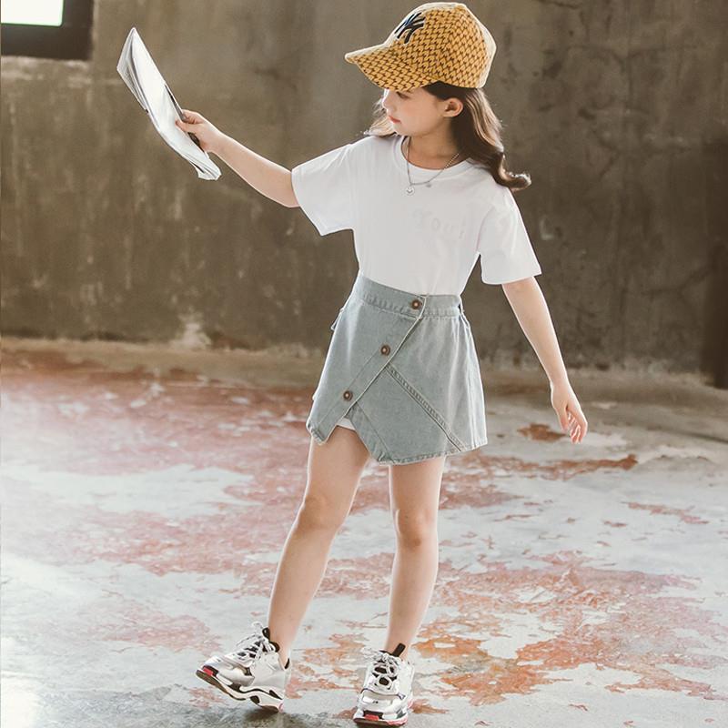 Set Áo Thun Và Chân Váy Thời Trang Hàn Quốc Cho Bé Gái