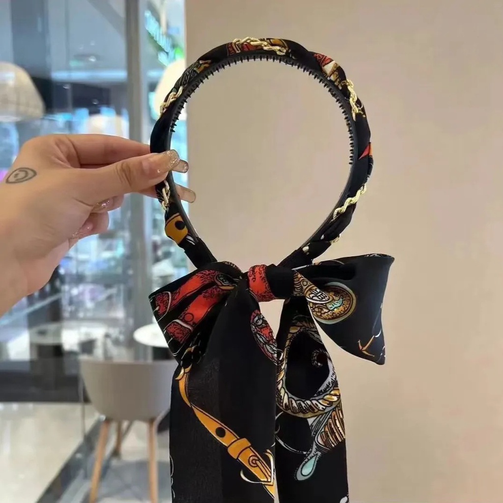 Băng đô cài tóc bằng vải satin phong cách Hàn Quốc dành cho nữ