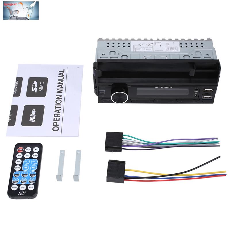 Máy Nghe Nhạc Mp3 FM Radio Bluetooth 12V 1Din Có Giá Đỡ Cho Xe Hơi