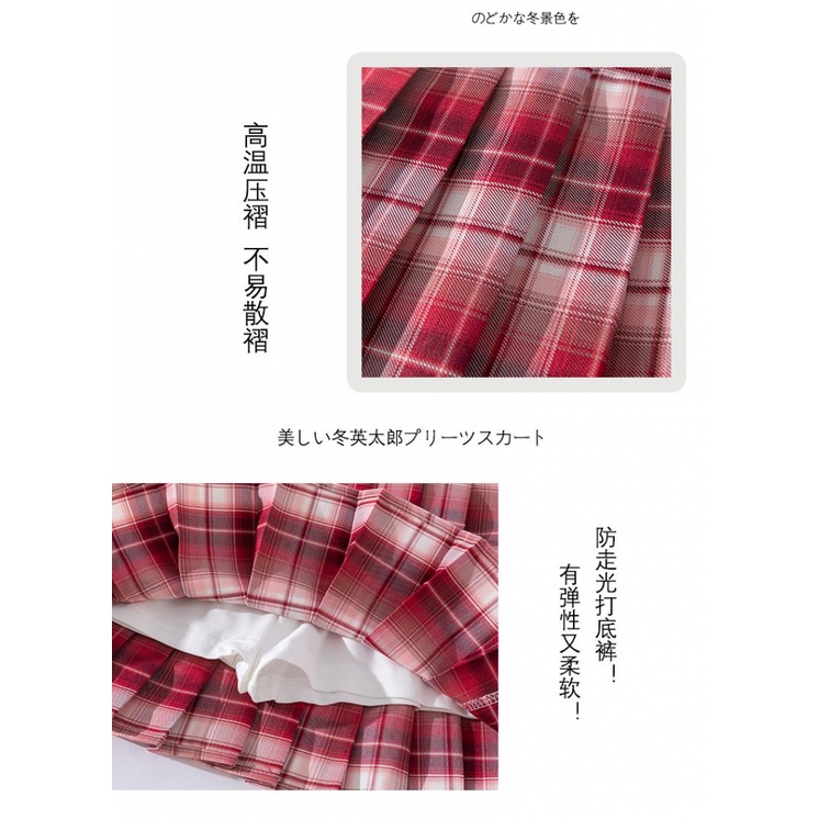 Chân Váy Ngắn Xếp Ly Sọc Caro Phong Cách Preppy Thời Trang Xuân Thu Mới Cho Bé Gái