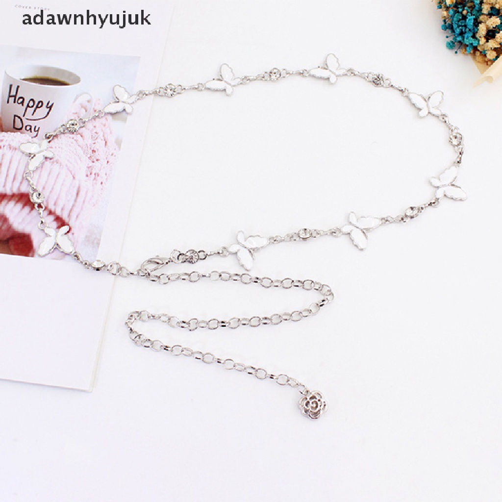 Thắt Lưng Dây Xích Kim Loại Mỏng Mặt Hình Bướm Trang Trí Đầm / Áo Sweater Có Thể Điều Chỉnh