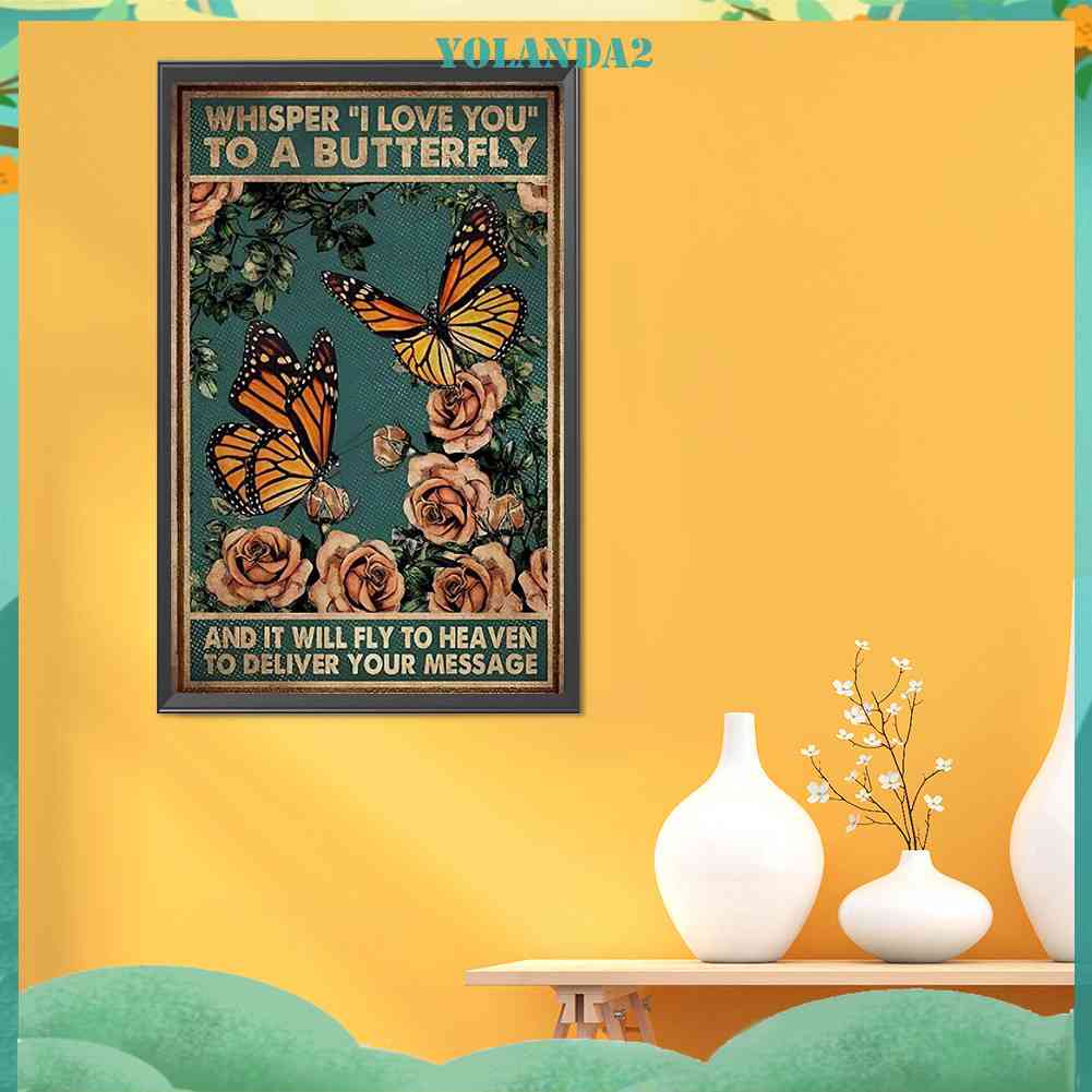 Tranh Thêu Chữ Thập Thủ Công In Hình Bướm 11CT