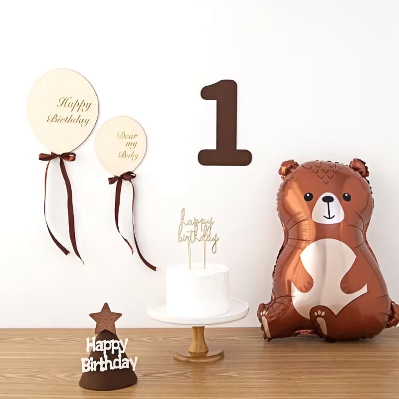 Bộ Bong Bóng Gỗ Dán Tường Trang Trí Tiệc Sinh Nhật Cho Bé