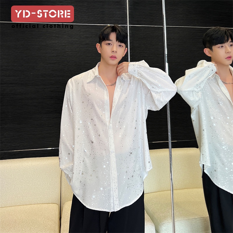 Áo Sơ Mi Chiffon Cao Cấp Tay Dài In Hình Ngôi Sao Năm Cánh Phong Cách Hàn Quốc Thời Trang Xuân Hè Mới 2023