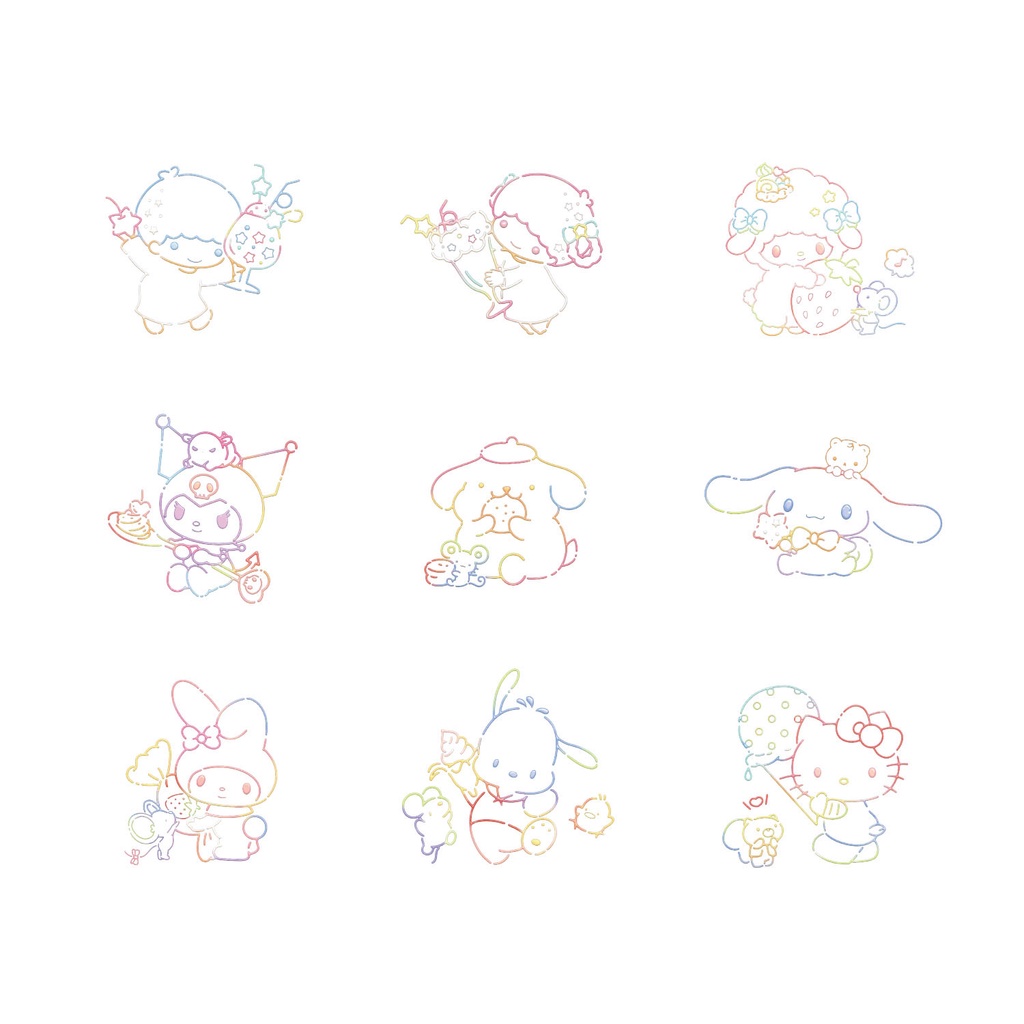 Sanrio Miếng Dán Trang Trí Bằng Kim Loại Chống Thấm Nước Hình Cún Kuromi Melody Pacha