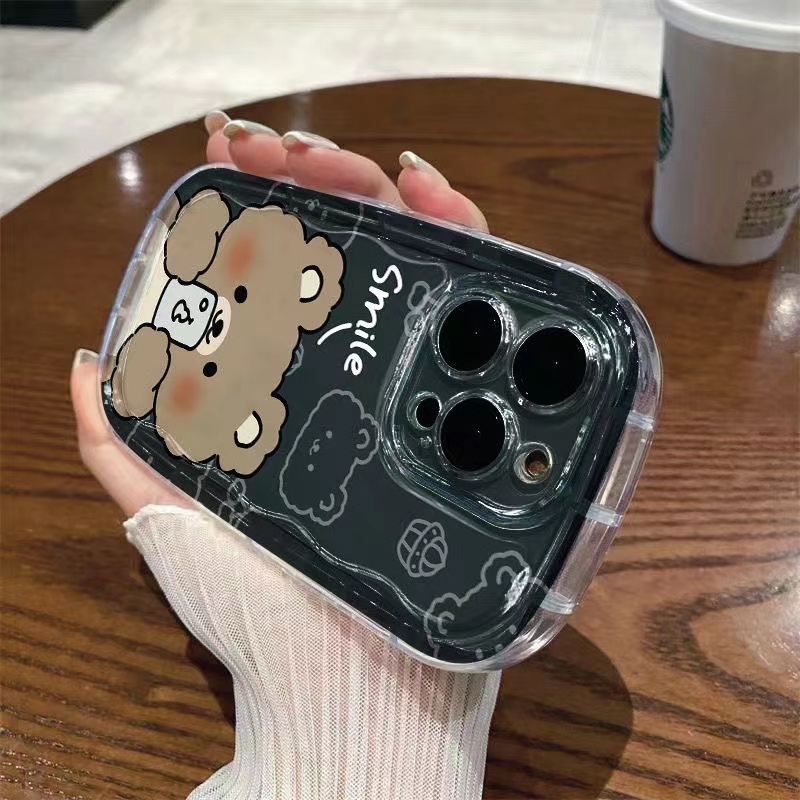 Ốp Điện Thoại Silicon TPU Mềm Trong Suốt Chống Sốc In Hình Gấu Dễ Thương Cho IPhone 14 13 11 12 Pro XS Max X XR 7 + 8 Plus