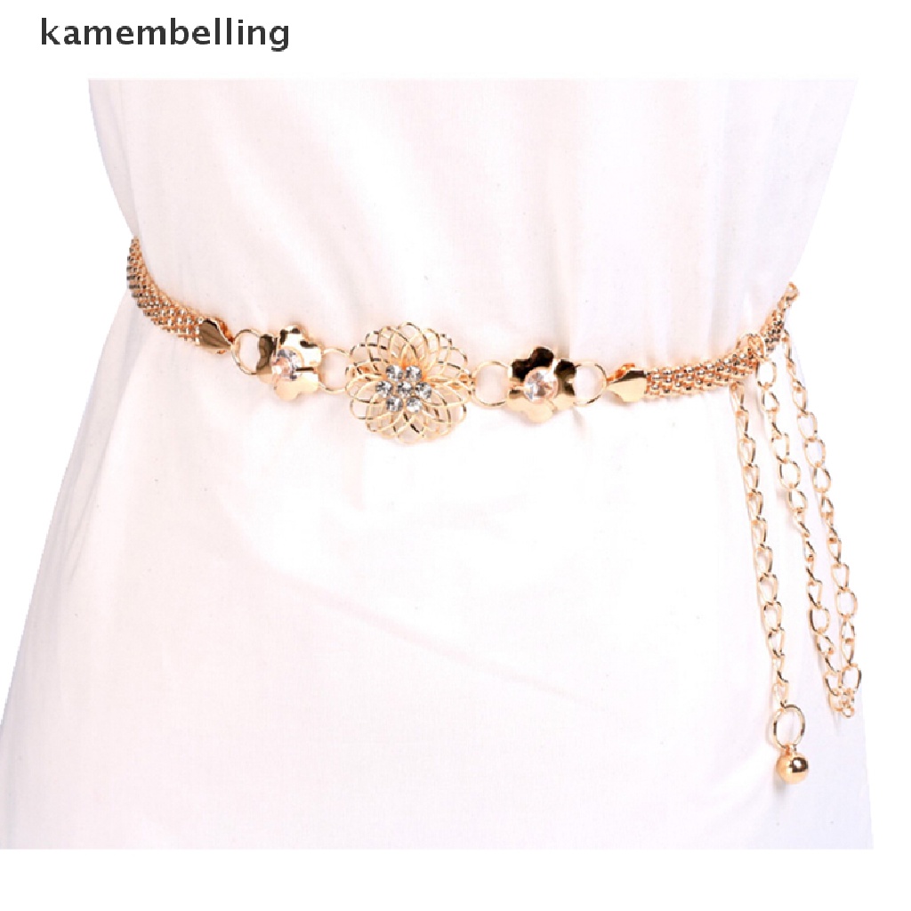 kamembelling Fashion Elegant Metal Waist Chain Belt Gold Buckle Body Chain Dress Belt  EN