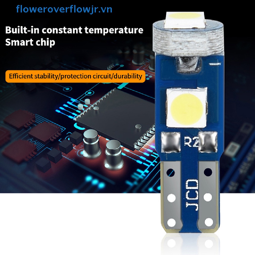10 Bóng Đèn Led T5 W3W W1.2W 3030 Ánh Sáng Trắng Ấm Gắn Bảng Điều Khiển Xe Hơi