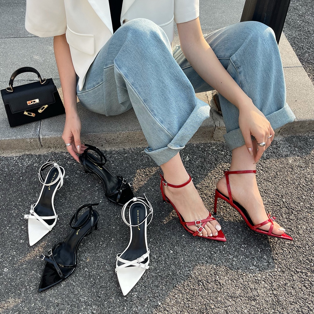 Sandal Cao Gót Mũi Nhọn Thiết Kế Mới Thời Trang Mùa Hè 2023 Dành Cho Nữ