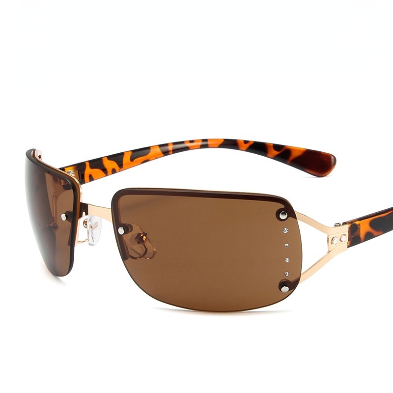 Kính Mát Gọng Vuông Kim Loại Thời Trang Cho Nam Nữ