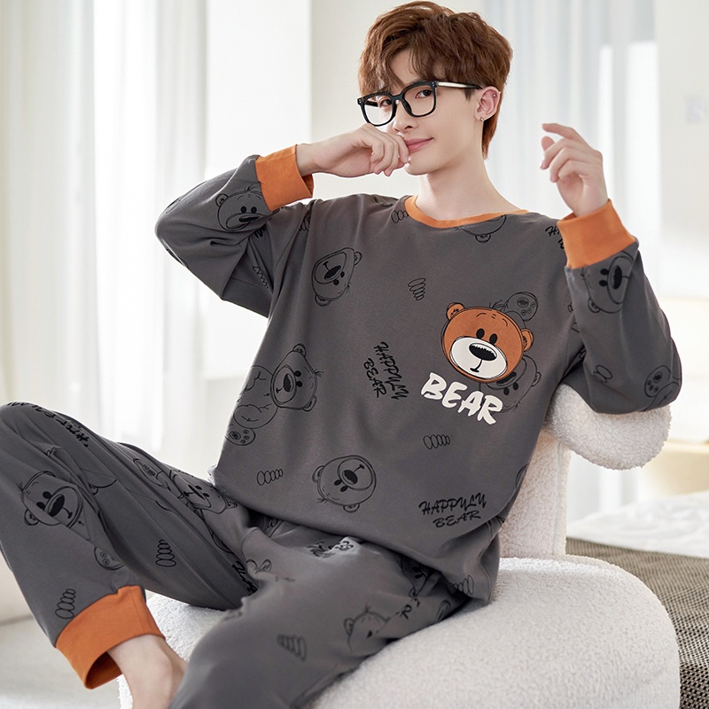 Bộ Đồ Ngủ Pijama Hai Mảnh Cỡ Lớn Phong Cách Hàn Quốc Chất Lượng Cao Cho Cặp Đôi