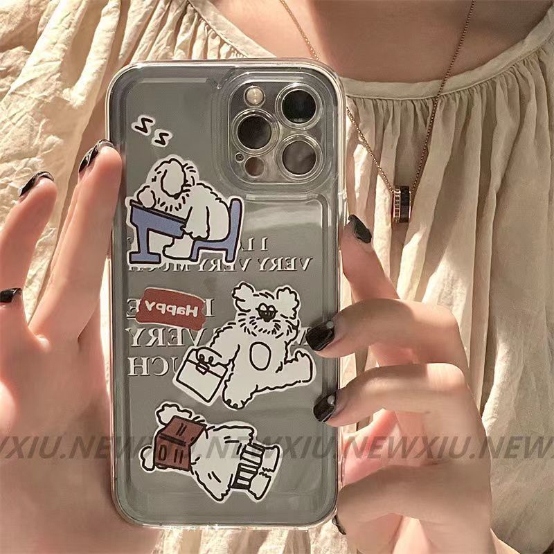 ✅Ốp Điện Thoại Trong Suốt In Hình Cún Hoạt Hình Dễ Thương Cho iPhone13promax 12 11 XS 14In ZI8O 13Promax