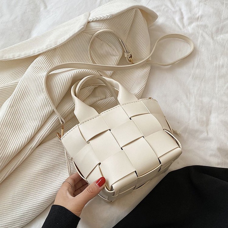 Túi Đeo Vai Dây Rút Bằng Vải Dệt Màu Trơn Dễ Phối Đồ Thời Trang Cho Nữ