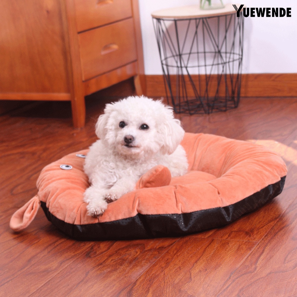 Đệm Ngủ Giữ Ấm Chống Trượt Hình Tròn Bằng Vải Bông Mềm Mại Thoải Mái Cho Thú Cưng