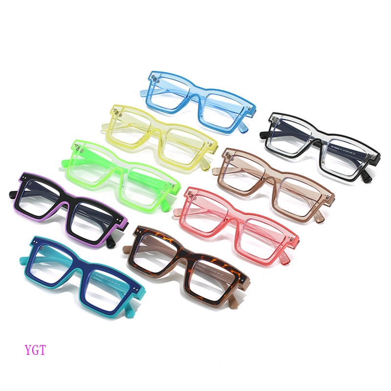 Ygt Mắt Kính Hình Vuông Chống Ánh Sáng Xanh Trong Suốt Chặn Máy Tính Cho Bé