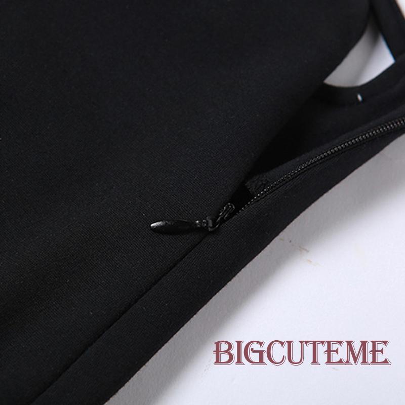 [] - Chân Váy Mini Màu Đen Lưng Cao Có Khóa Kéo Bên Hông Thắt Dây Chéo Phong Cách Đường Phố Giản Dị Dành Cho Nữ