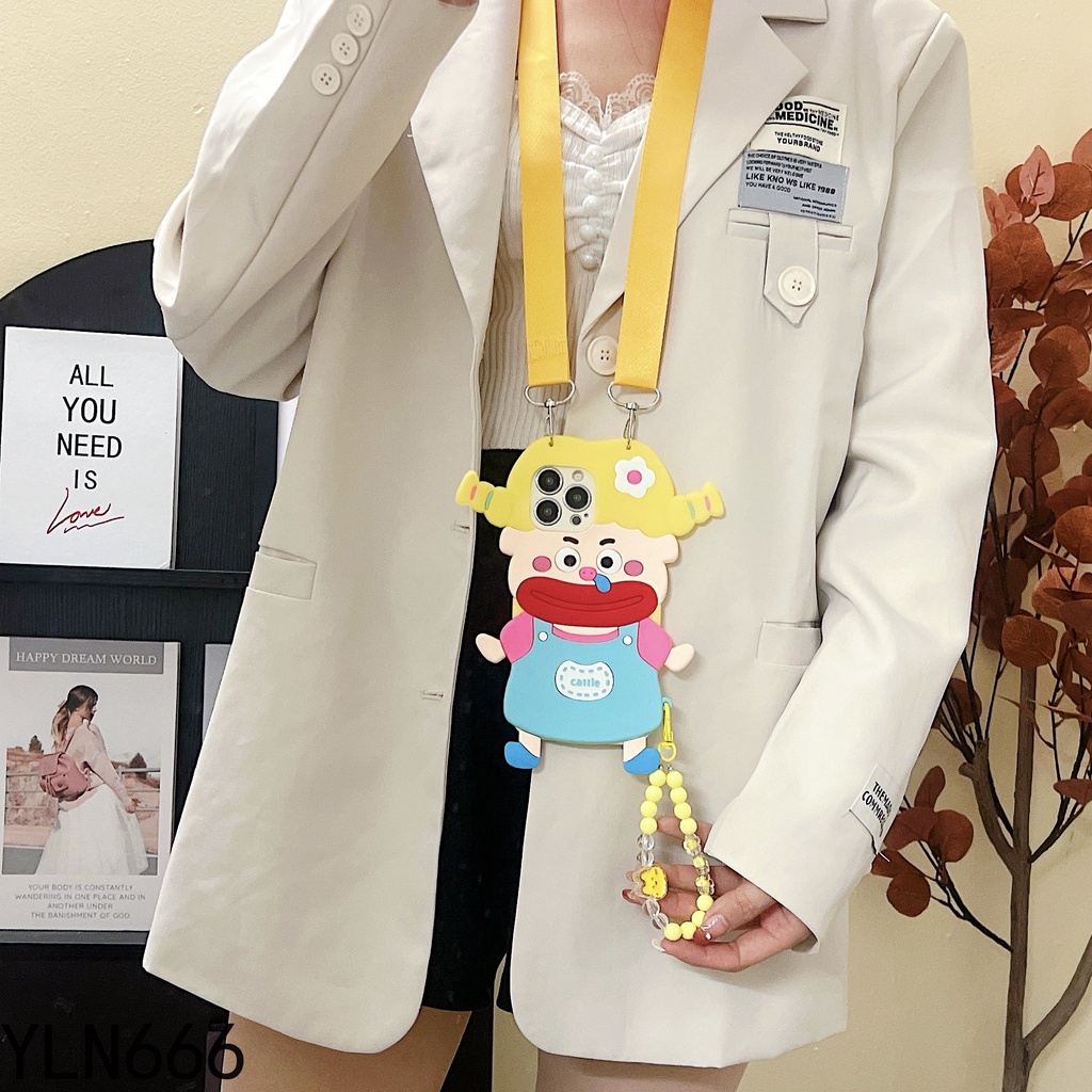 Oppo reno 7 7z 7pro 8 8z 8t 8pro 6 6z 6pro 5 5z 5pro 5f 4 4f 4pro 4z 4se 3 2 2z 2f 7 8 lite thiết kế độc đáo vỏ cao su silicone dễ thương có dây buộc vỏ điện thoại