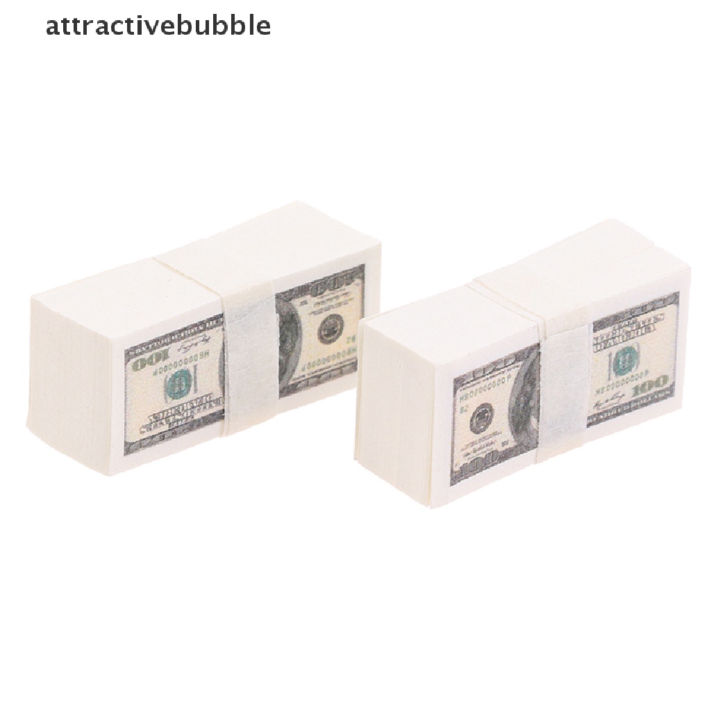 Set 100 Tờ Tiền Đô La Mini Tỉ Lệ 1: 12 Cho Nhà Búp Bê 100 Đô La