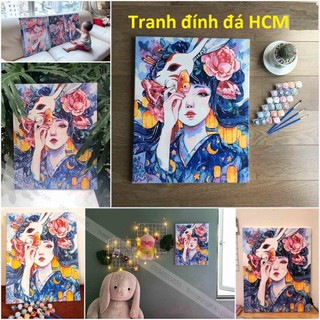  Bộ tranh đính đá 5D tự làm kích thước 30x40cm hình cô gái hoạt hình dành cho trang trí nhà cửa