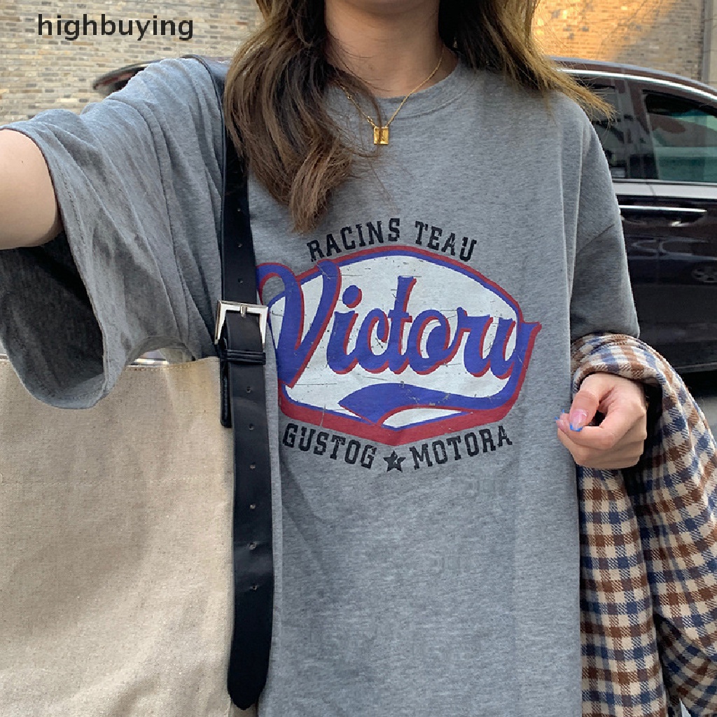 Áo Thun Nữ Tay Ngắn In Chữ Phong Cách Retro