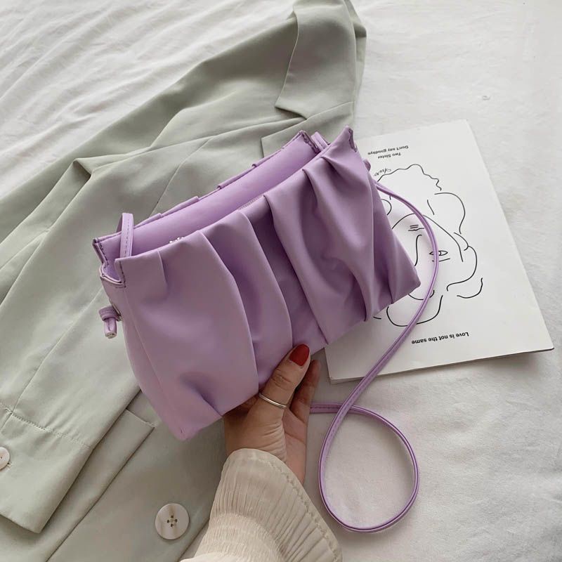 Túi Đeo Vai Nhỏ Xếp Ly Phối Dây Xích Thời Trang Xu Hướng Mới Cho Nữ Dễ Phối Đồ