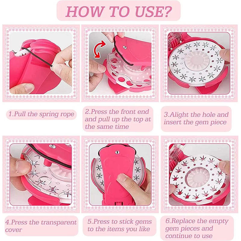 Bộ Máy Bấm Tóc Đính Đá Lấp Lánh Trang Trí Làm Quà Tặng Cho Bạn Gái