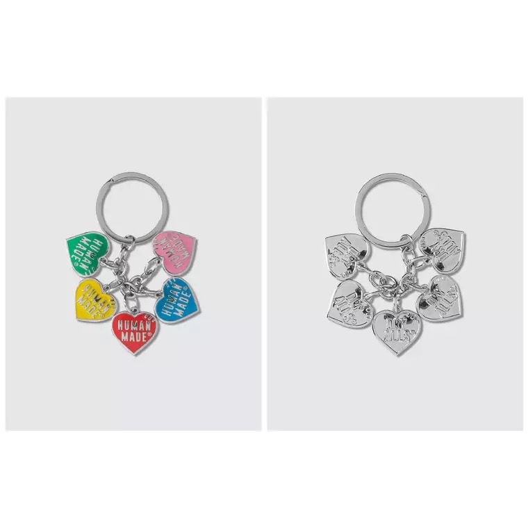 Móc Khóa Hình Trái Tim Năm Màu Sắc Có Khắc Chữ HUMAN MADE Five Colorss Huang Zitao Phong Cách nigo