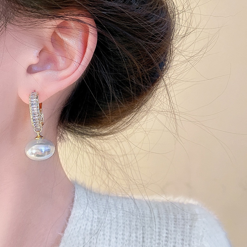 Bông Tai Mạ Bạc Đính Ngọc Trai Sang Trọng Thời Trang