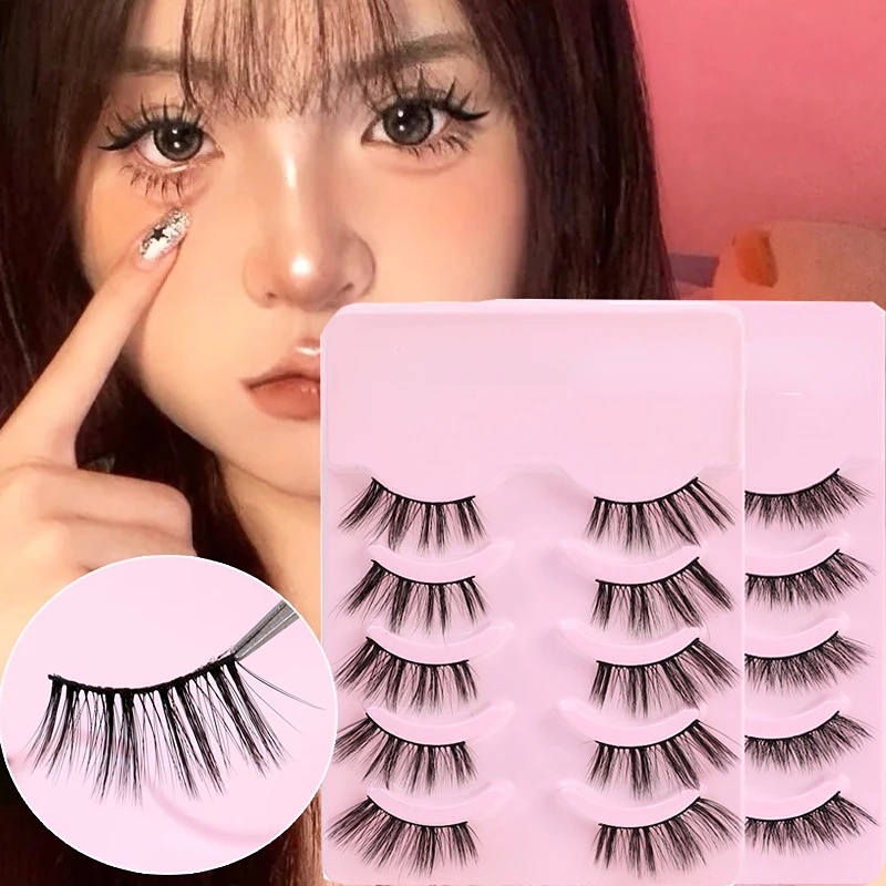 Bộ 5 Cặp Lông Mi Giả Cong / Dài Tự Nhiên