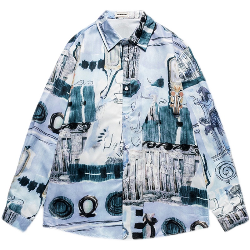 Áo Sơ Mi Tay Dài Mỏng In Họa Tiết Graffiti Thời Trang Cho Nam Và Nữ