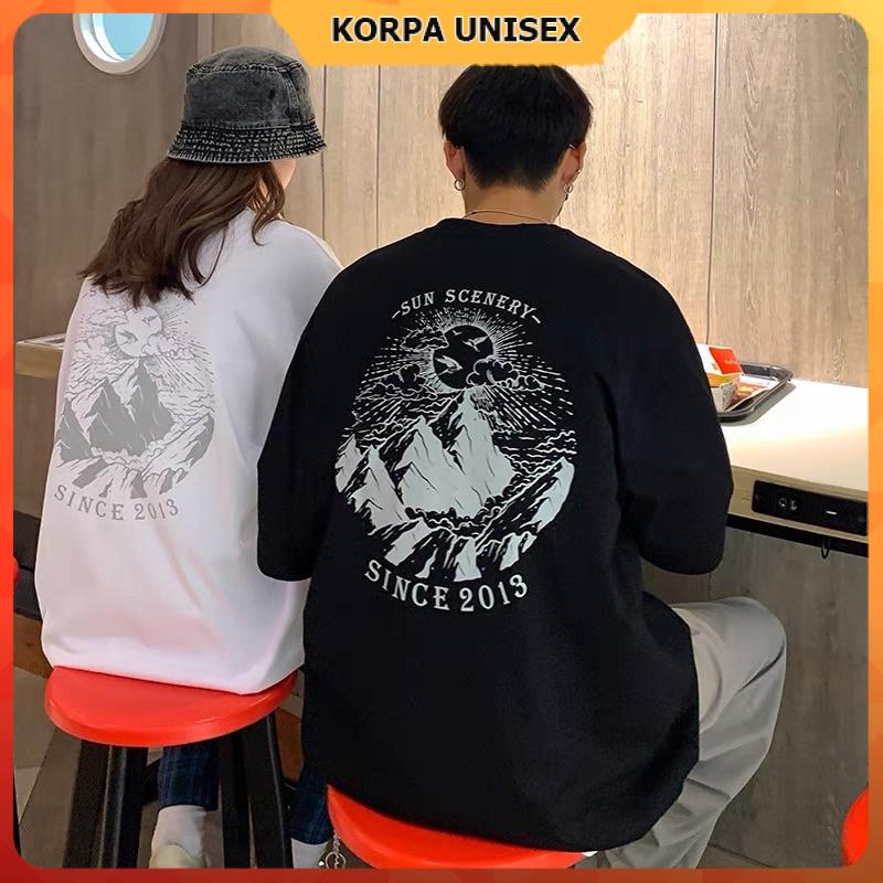 [ Ảnh Thật ] Áo thun tay lỡ form rộng in hình ngọn núi SUN SCENERY - phông ulzzang oversize unisex nam nữ