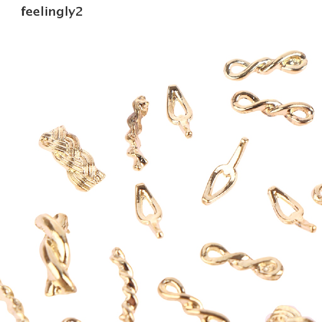 Set 10 / 20 Dây Xích Kim Loại Màu Vàng / Bạc Trang Trí Móng Nghệ Thuật DIY