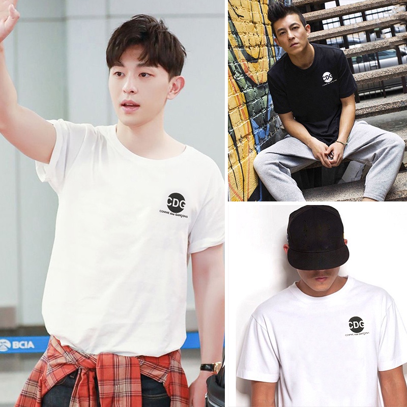 Áo Thun Tay Ngắn In logo CDG Kawakubo Rei Thời Trang Cho Cặp Đôi