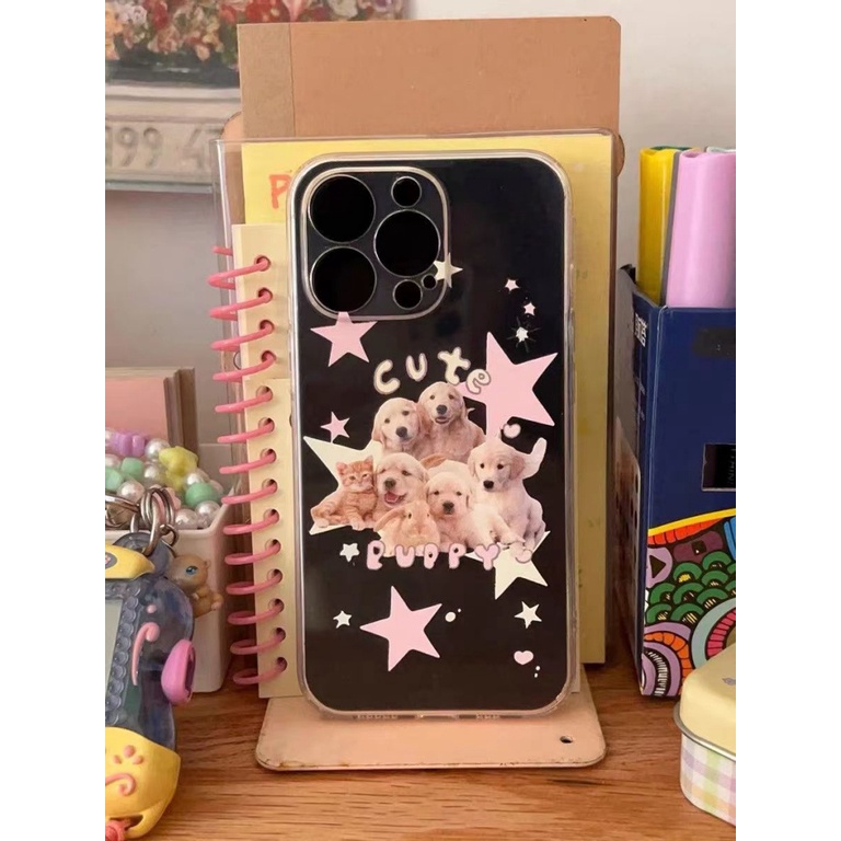 ✅Ốp Điện Thoại Mềm Trong Suốt Chống Sốc Hình Cún Và Ngôi Sao Cho iPhone13 / 14 11 12 xr 6p78pins