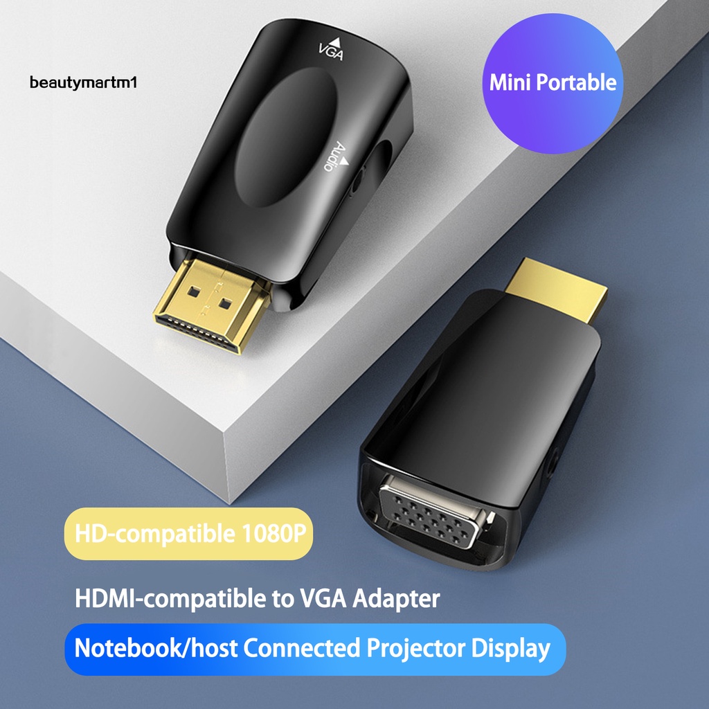 1 Bộ Chuyển Đổi Tín Hiệu Video Hai Chế Độ Mở Rộng 1080P HDMI Sang VGA Cho Máy Chiếu