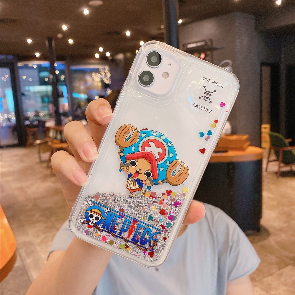 Ốp Điện Thoại Kim Tuyến Nước In Hoạt Hình One Piece Cho IPhone 14 Pro Max / 14 Plus / 13 Pro Max / 12 Pro Max / 11 Pro Max / XS Max