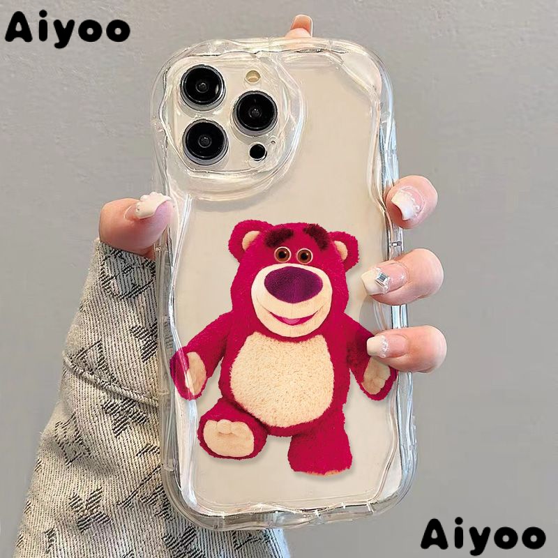 ✅Ốp Điện Thoại Trong Suốt Viền Cong Hình Gấu / Dâu Tây Nhồi Bông Cho iPhone14 / 13promax 12 / 11 7 / 8p xs / xr Nleg