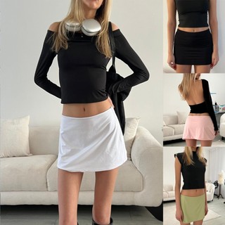 Chân váy chữ a mini màu sắc thời trang xuân hè cho nữ