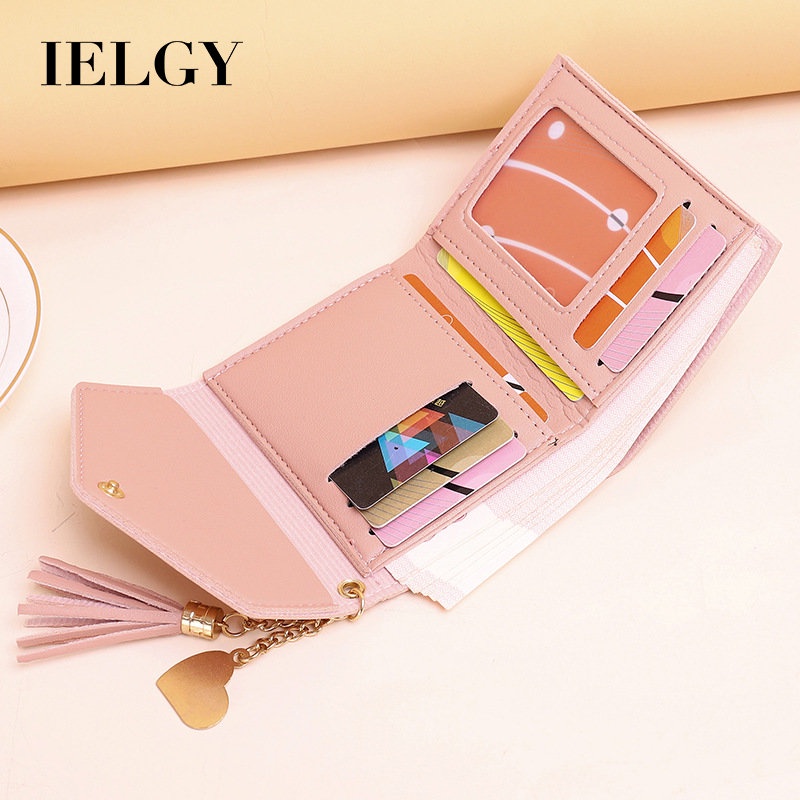 Ví Ngắn Đựng Tiền Xu Họa Tiết Vỏ Quả Vải Phối Tua Rua Nhiều Màu Dễ Thương Cho Bạn Gái