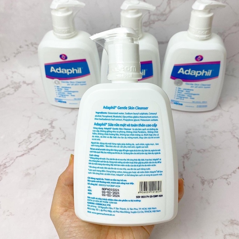 Sữa Rửa Mặt Và Toàn Thân Adaphil Gentle Skin Cleanser Gamma 125/500ml