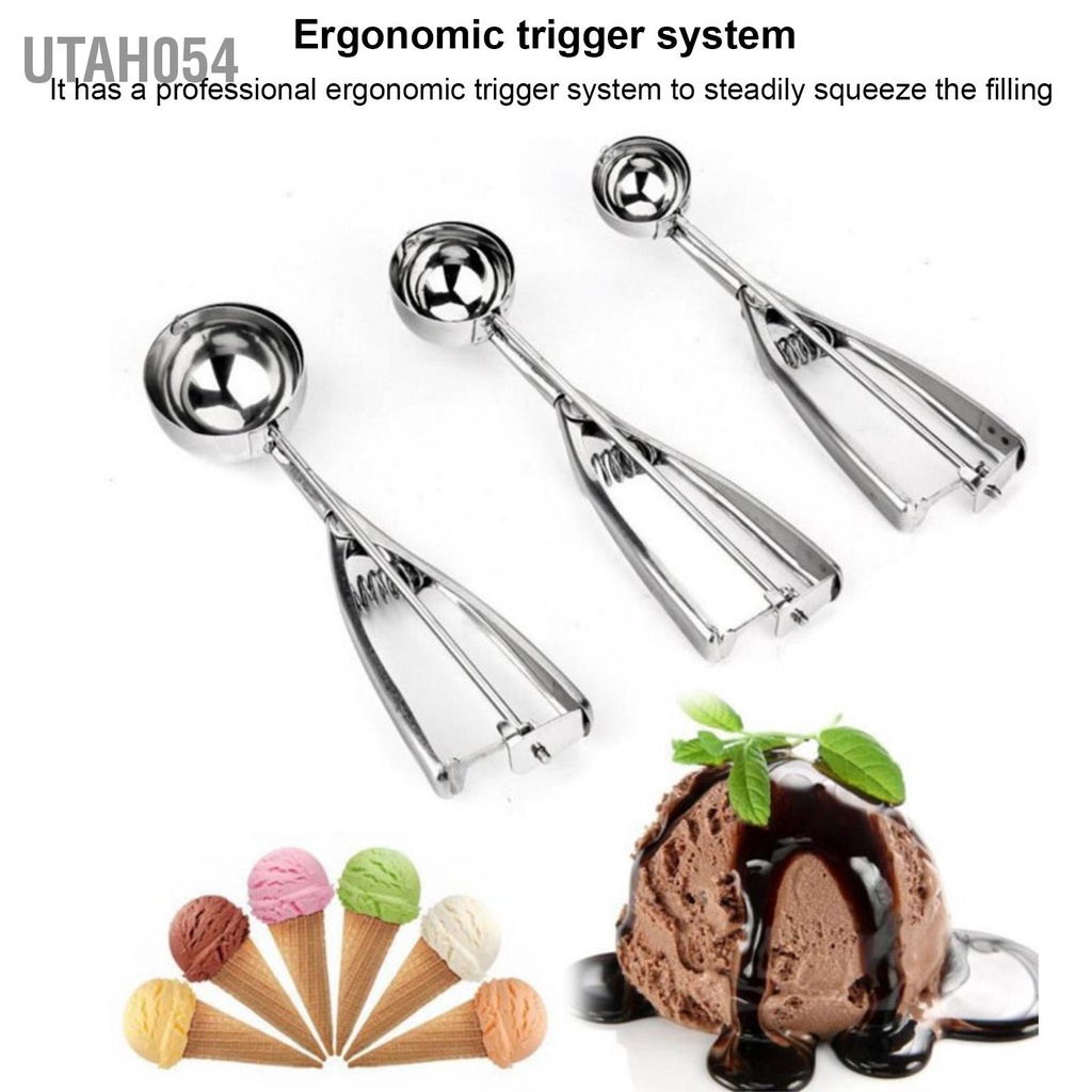 Utah054 Muỗng múc kem bằng thép không gỉ Hướng dẫn sử dụng xúc Ball Digger Phụ kiện nhà bếp