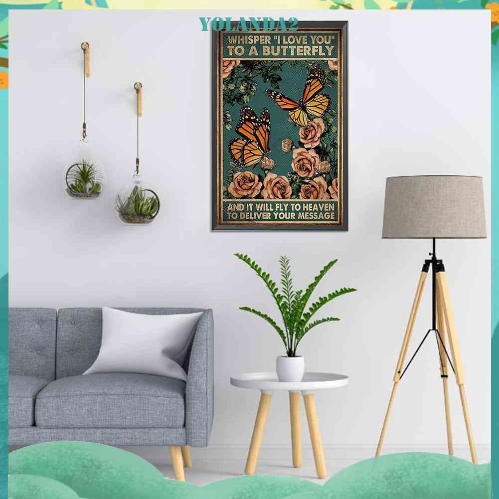 Tranh Thêu Chữ Thập Thủ Công In Hình Bướm 11CT