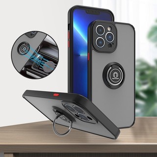 Ốp Điện Thoại Mặt Nhám Chống Sốc Kèm Móc Xỏ Ngón Sang Trọng Cho iPhone 14 13 12 11 Pro Max 14 Plus