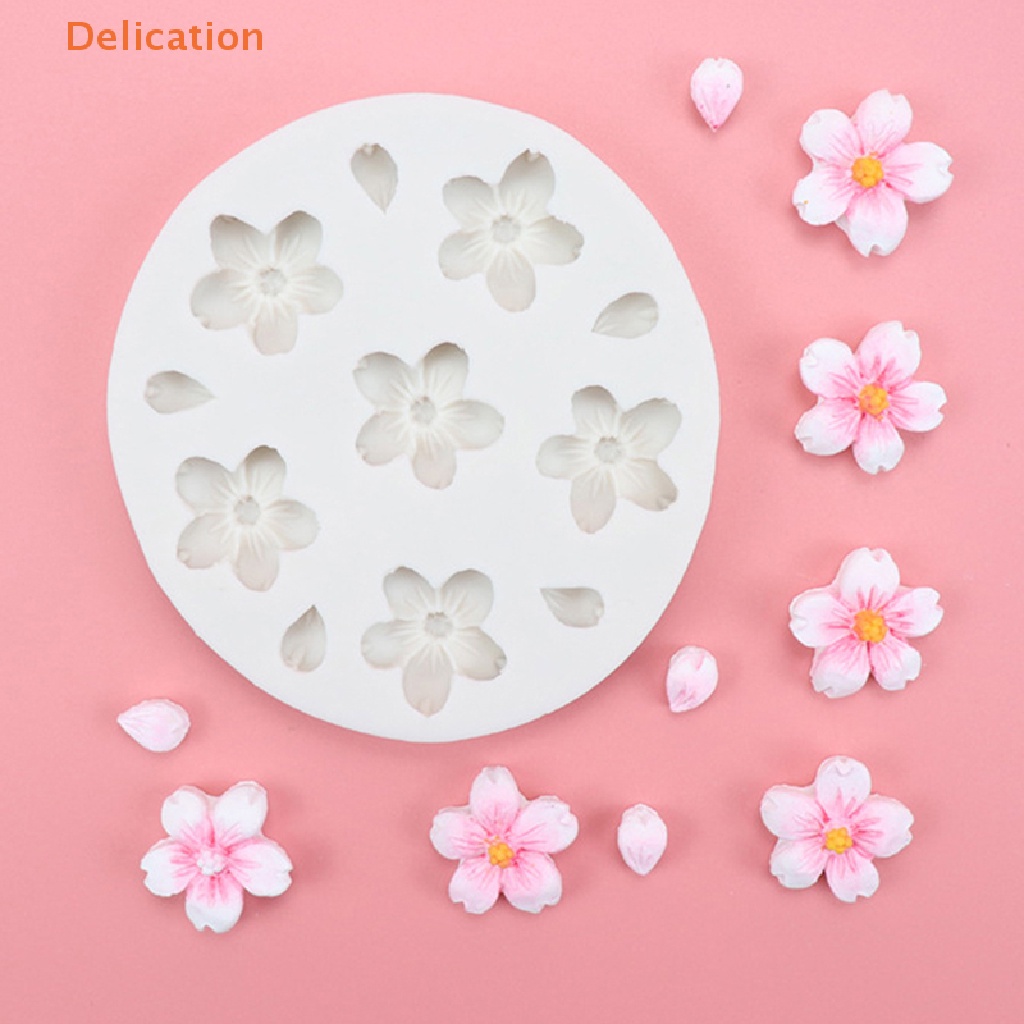 1 Khuôn Silicone Tạo Hình Hoa Anh Đào 6 Lỗ DIY