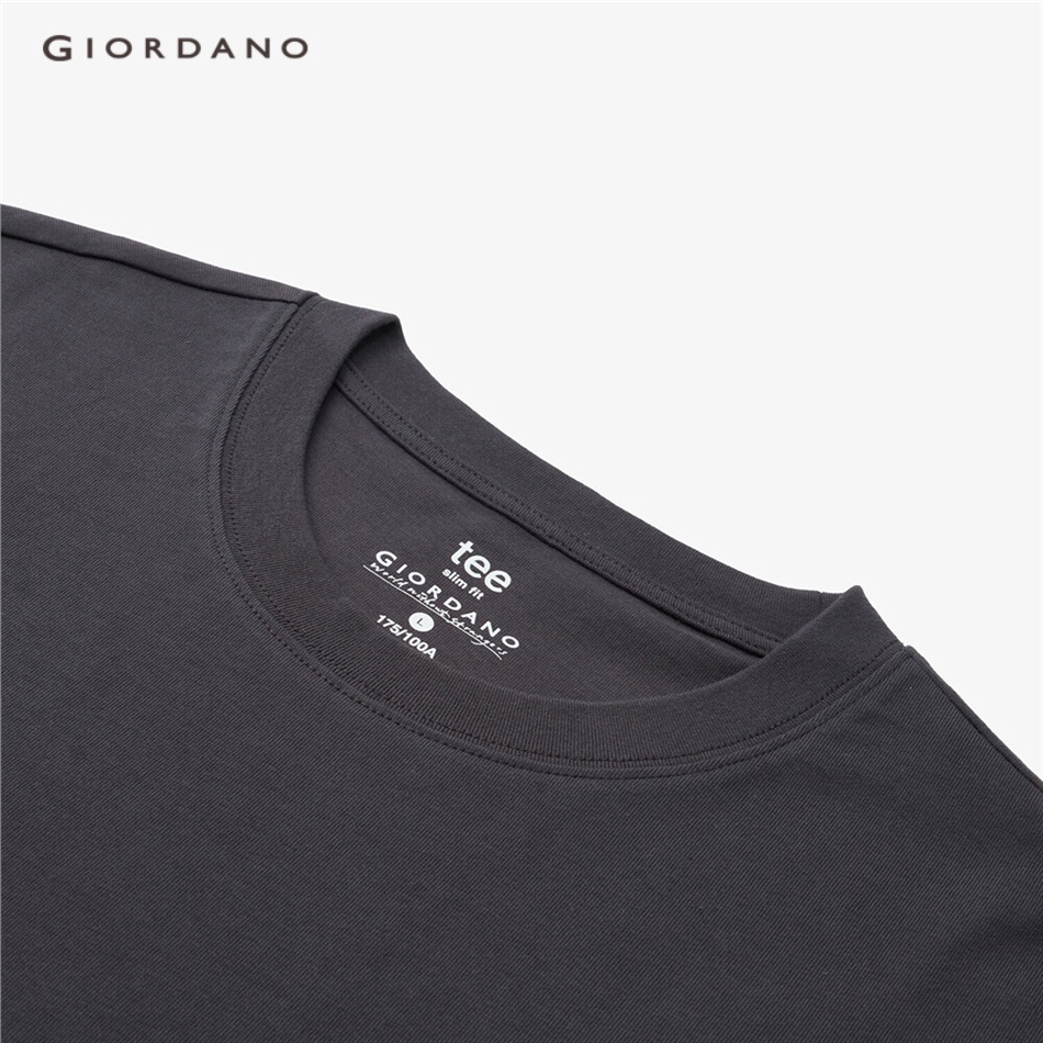 Áo thun GIORDANO 91093013 cotton tay ngắn cổ tròn in họa tiết thời trang cho nam