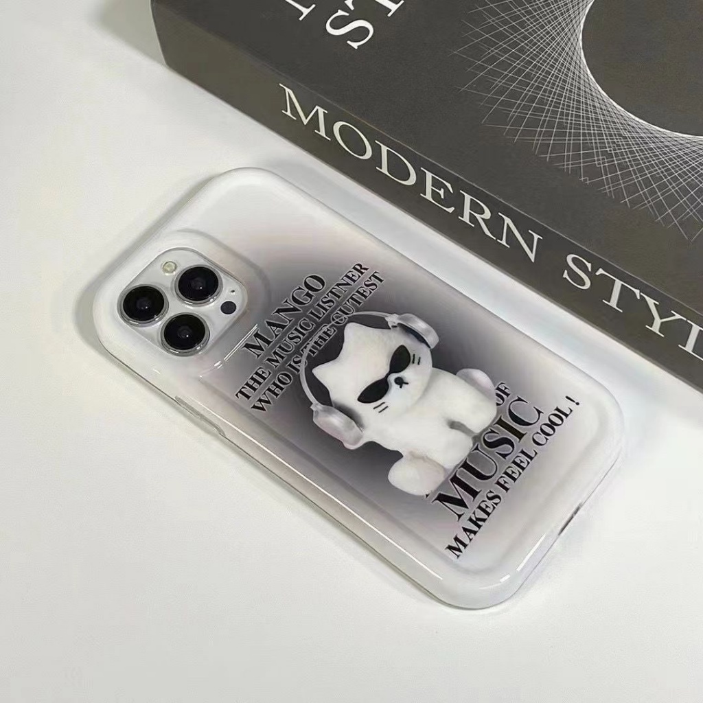 ✅Ốp Điện Thoại Túi Khí Mềm Hình Mèo Đeo Kính Mát Cho Iphone 13pro11 12 78Plus 14Promax 13Promax 11 14 xr 5
