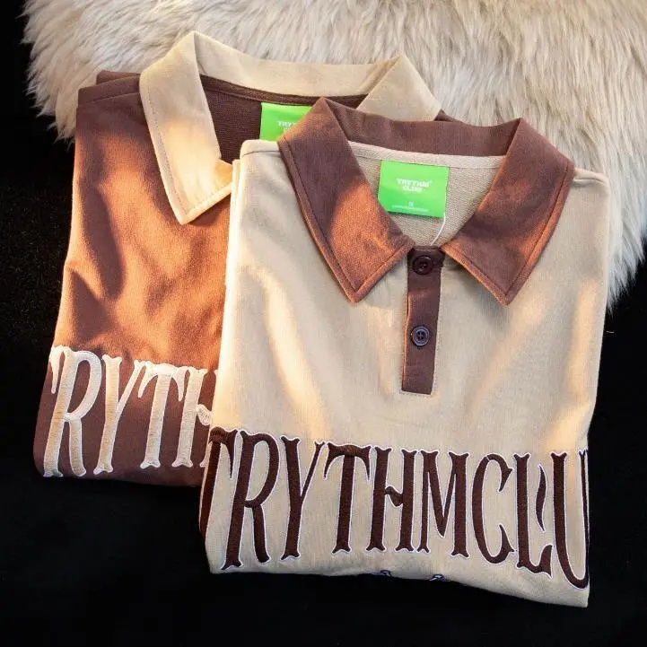 Áo polo Tay Ngắn Bằng Cotton In Họa Tiết Độc Đáo Phong Cách Hàn Quốc Thời Trang Cho Nữ