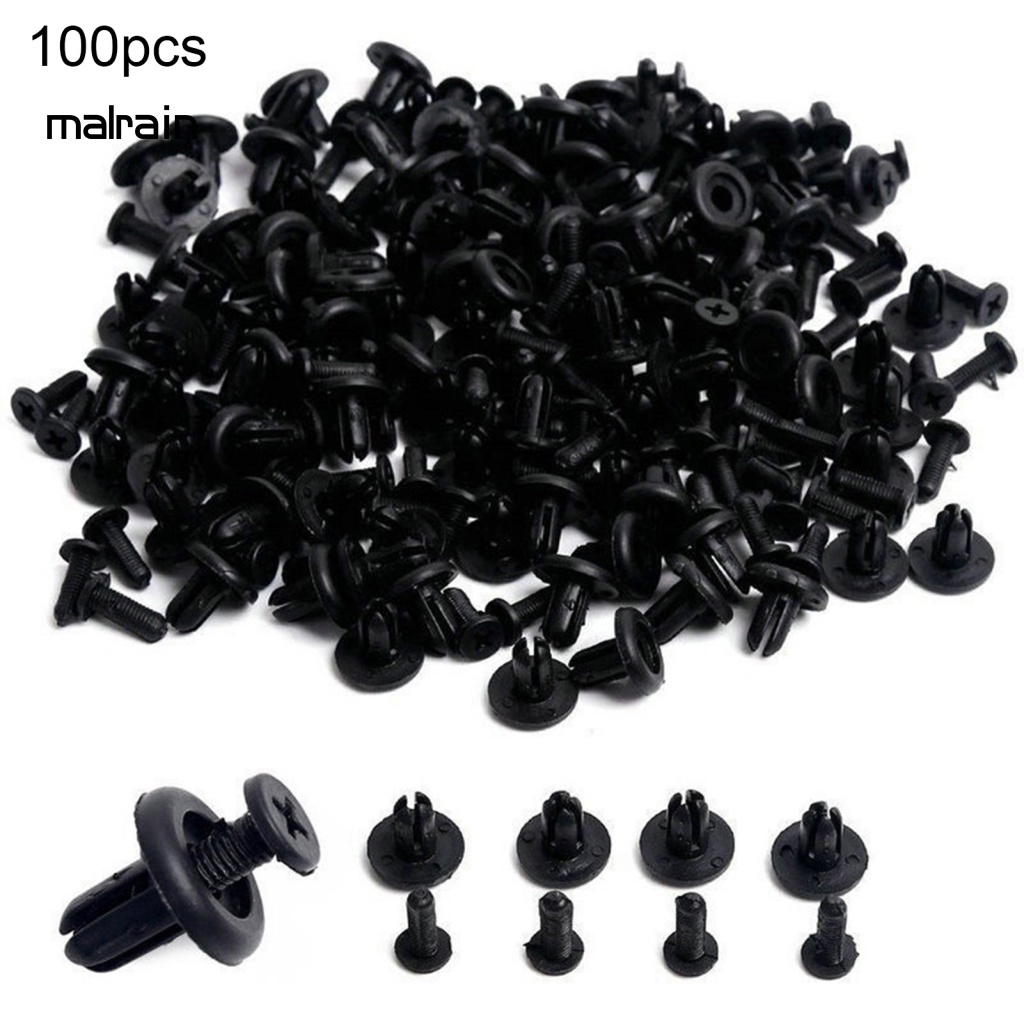 FENDER Bộ 100 Đinh Tán Nhựa 6mm Chuyên Dụng Cho Xe Hơi