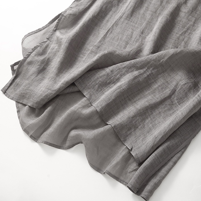 Đầm Cotton Lanh Dáng Rộng Xẻ Tà Thêu Họa Tiết Xinh Xắn Thời Trang Mùa Hè Cho Nữ